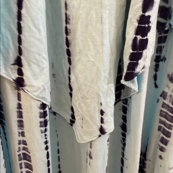 Soft Surroundings Blue Tie-Dye Elastic Off Shoulder Peak Overlap Maxi Dress - Picture 6 of 11